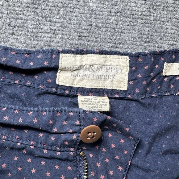 Denim & Supply Ralph Lauren Star Print Shorts‎ Mens Size 42 Navy Red Stars - Picture 4 of 10